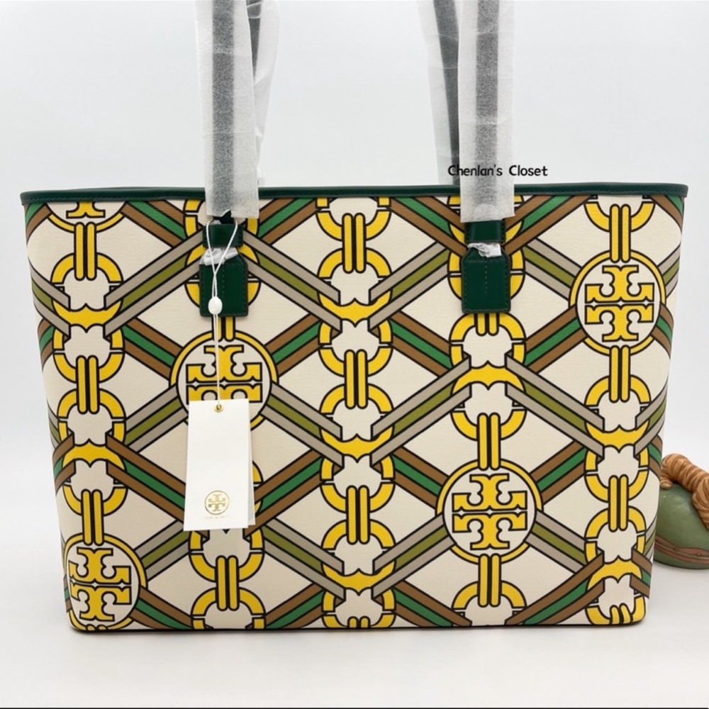 💝NeW! Tory Burch Gemini Link Large Logo Tote - Picture 6 of 12